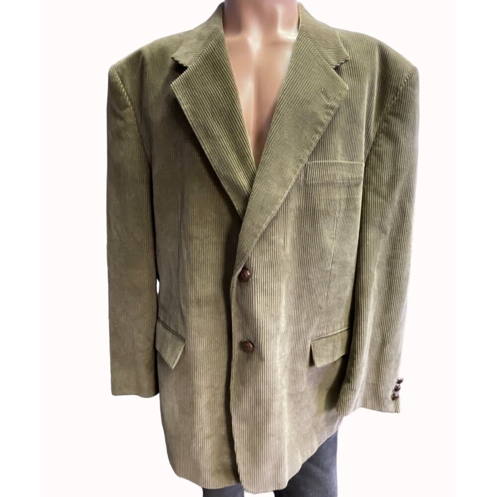 Monsieur Adolfo Men's Tan Corduroy Blazer / Sports Coat Size 42S SKU 4847